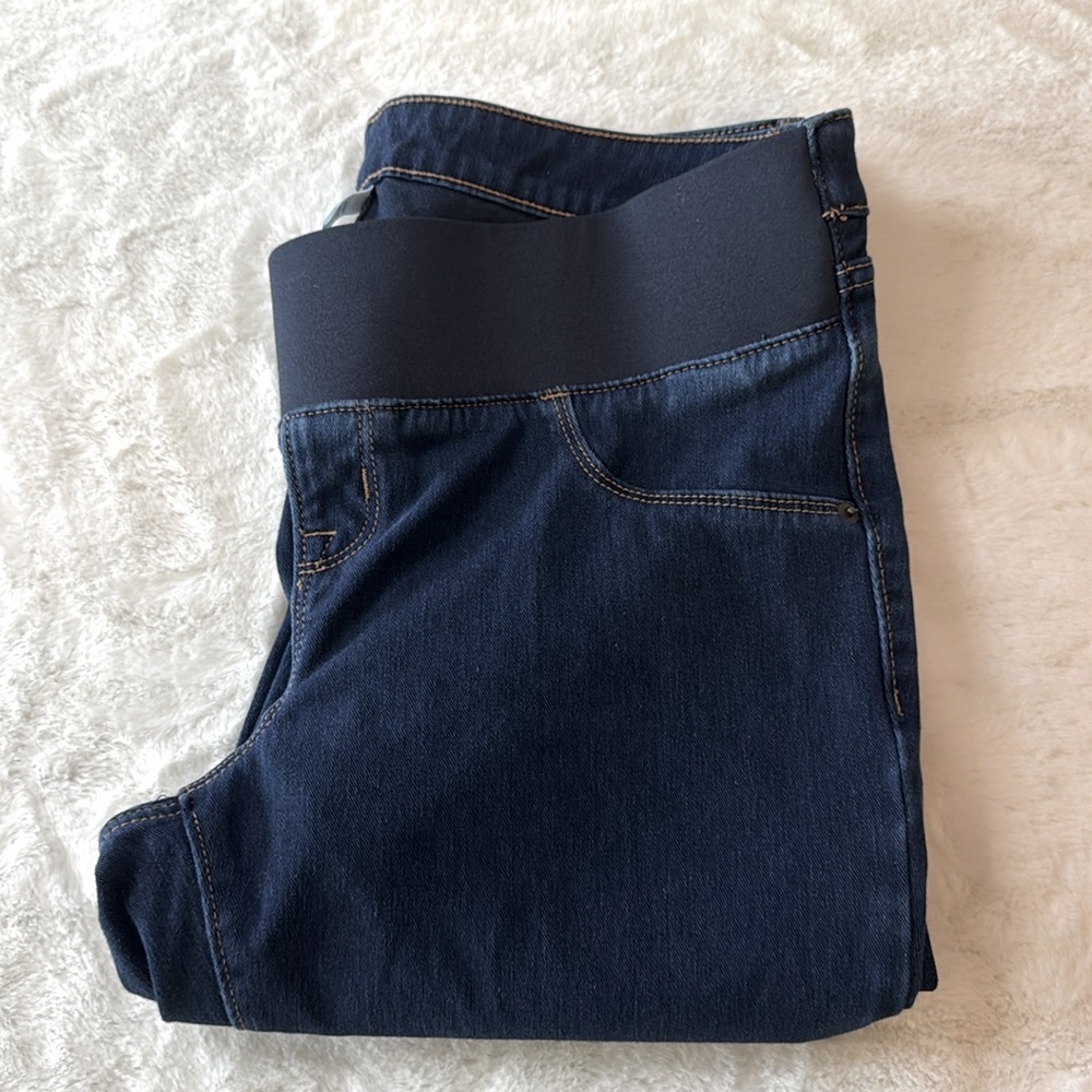 Old Navy Maternity Rockstar Super Skinny Front Low Panel Blue Jeans- size 12 - Picture 12 of 12